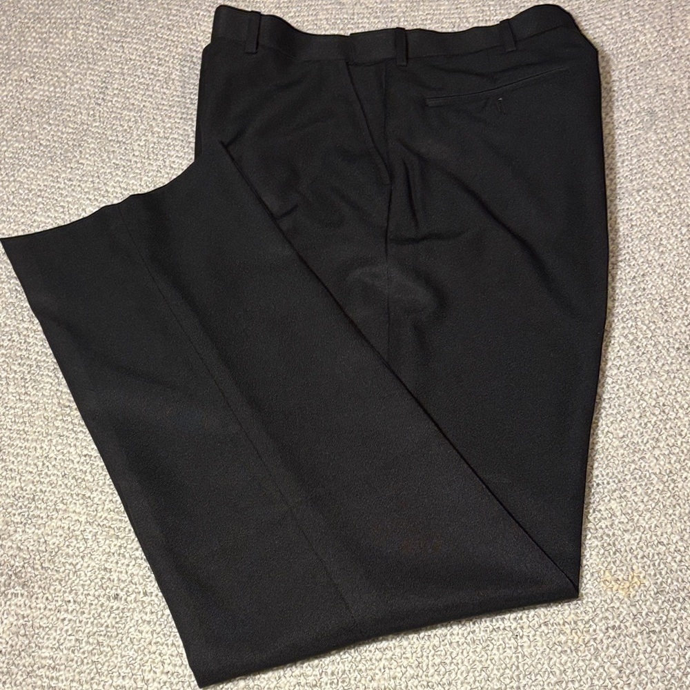 Puritan Black Men's Flat Front Slacks Dress Pants